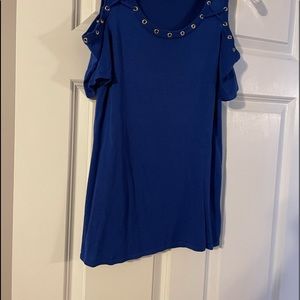 Dress barn royal blue cold shoulder top XS.  Never wore. Like new